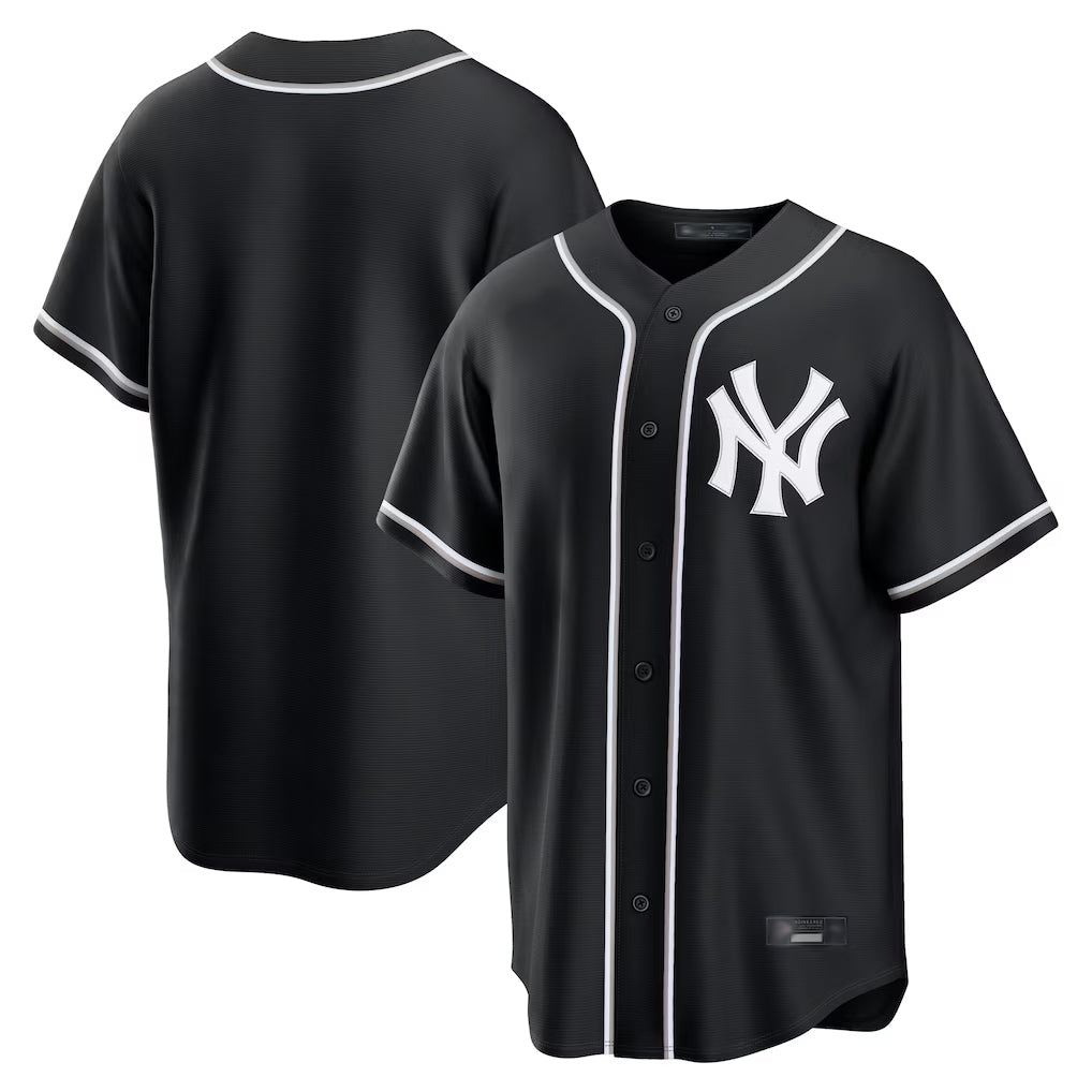 Choea NY.Yankees Blank Player Black Out Game Home Stitched Jerseys