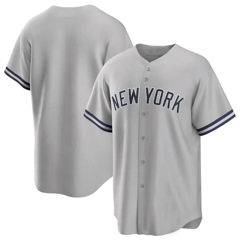 Choea NY.Yankees Blank Player Gray Road Game Stitched Jerseys