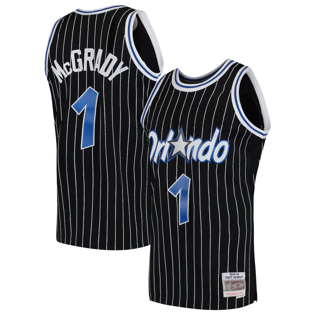 Choea O.Magic #1 Tracy McGrady Mitchell & Ness Black Hardwood Classics Swingman Jerseys