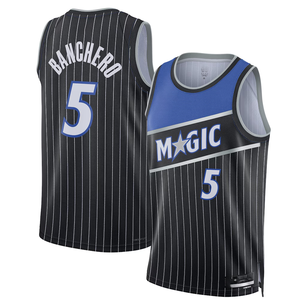 Choea O.Magic #5 Paolo Banchero Black Swingman Jerseys - Statement Edition