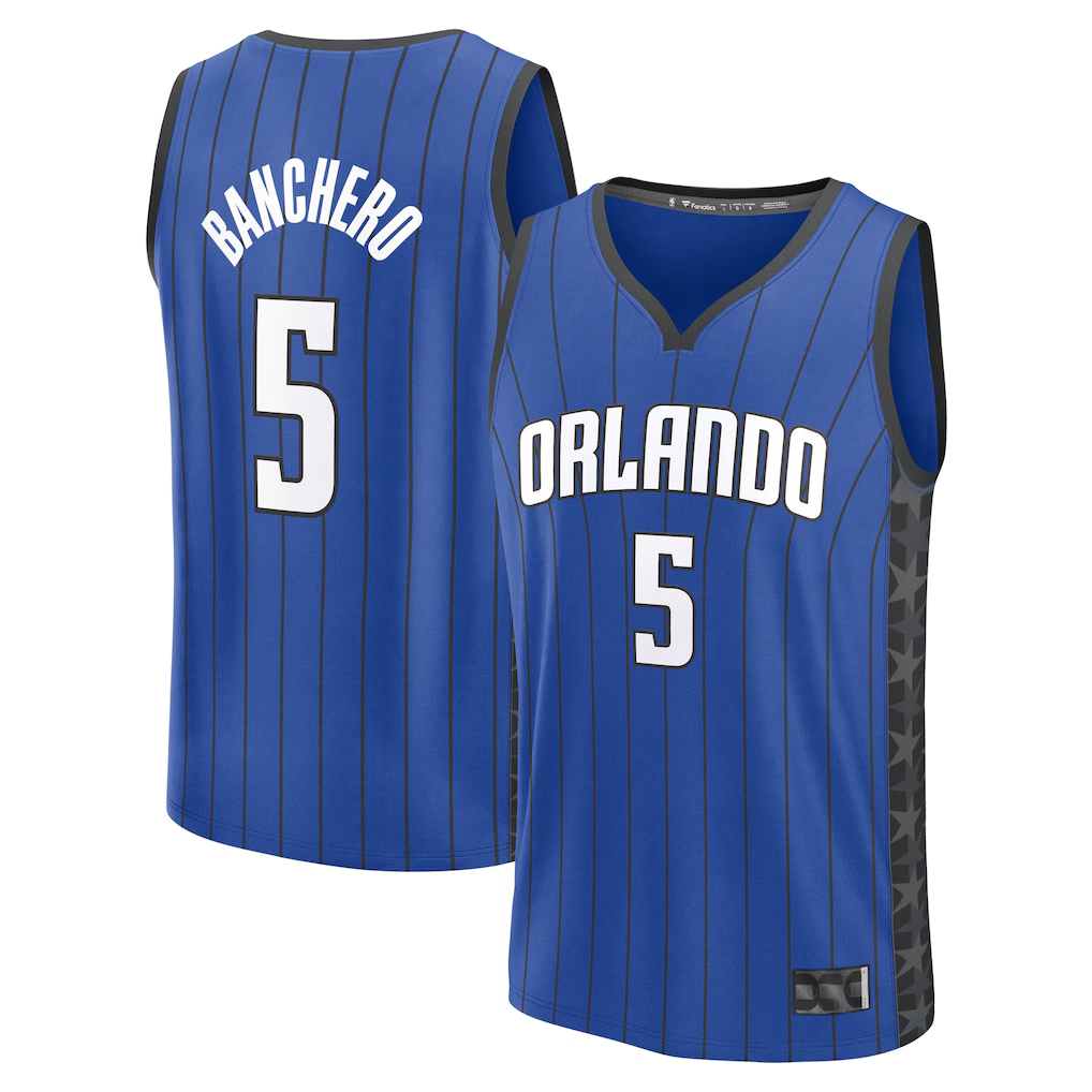 Choea O.Magic #5 Paolo Banchero  Blue Fast Break Replica Player Jerseys - Statement Edition