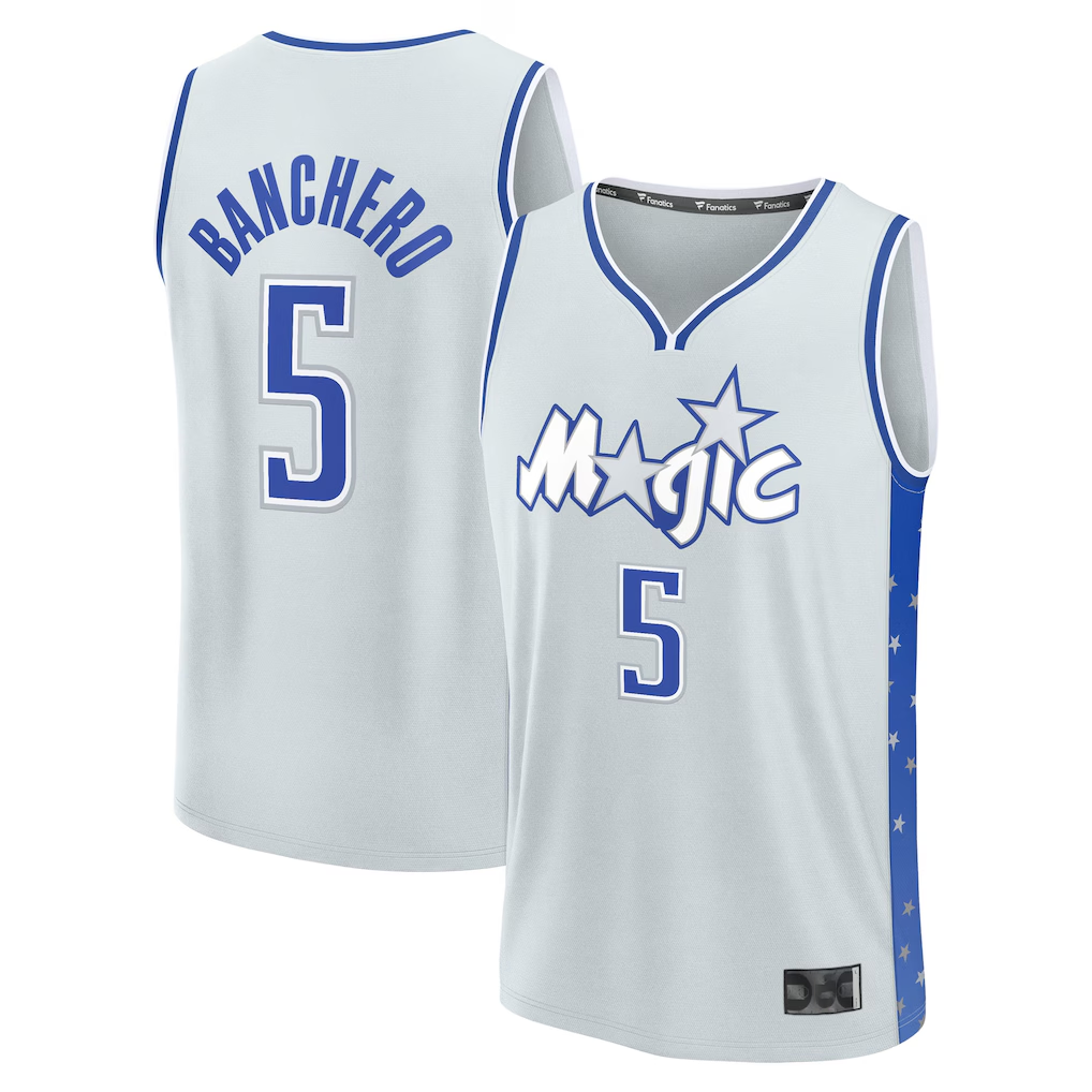 Choea O.Magic #5 Paolo Banchero  Silver 2025-26 City Edition Fast Break Jerseys