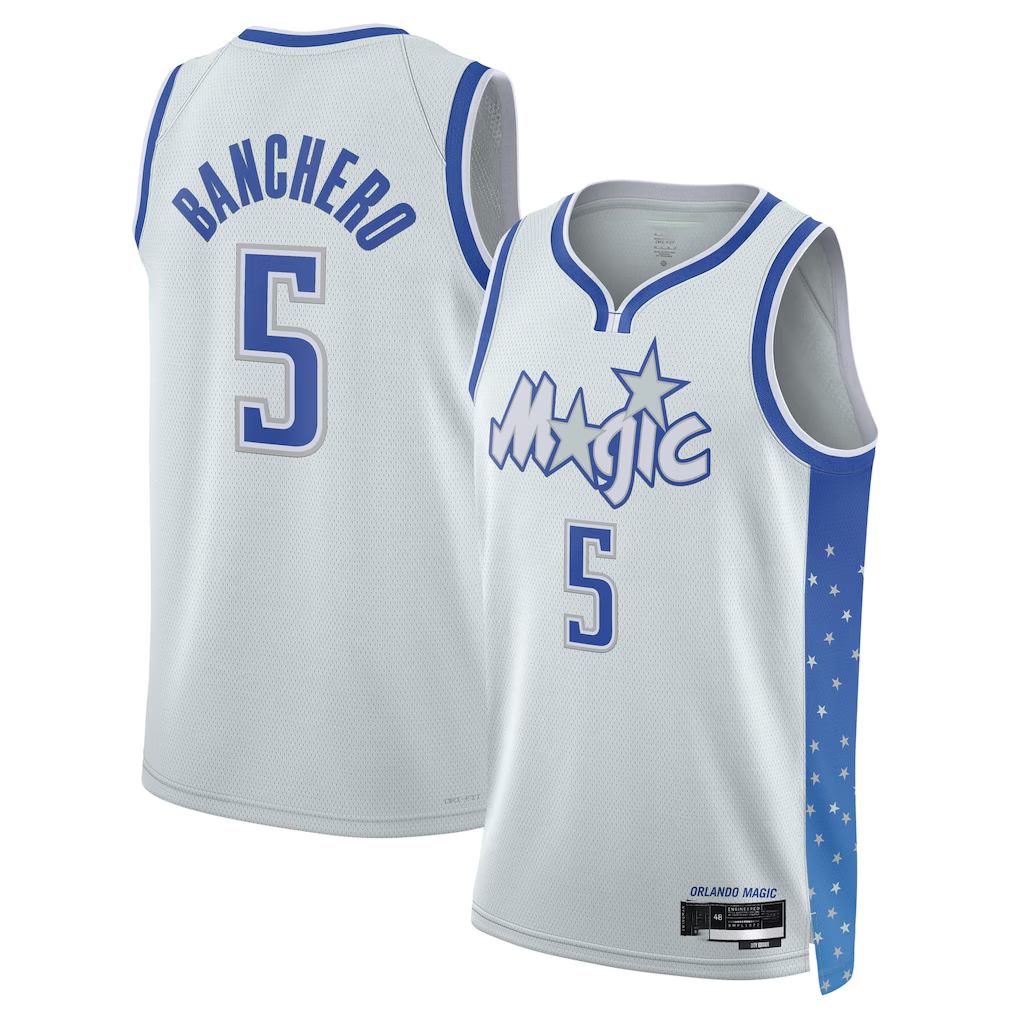 Choea O.Magic #5 Paolo Banchero Silver 2025-26 Swingman Jerseys - City Edition