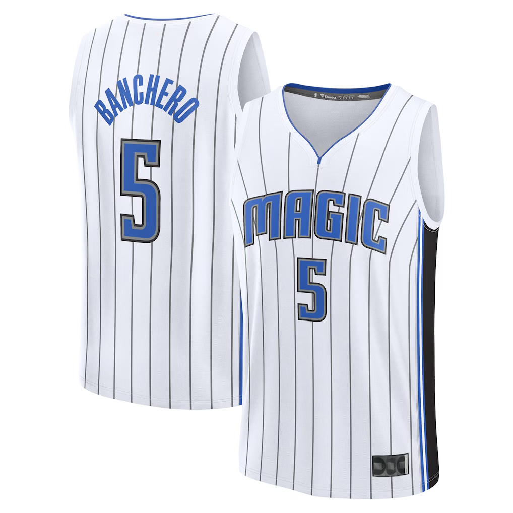Choea O.Magic #5 Paolo Banchero  White Fast Break Replica Player Jerseys - Association Edition