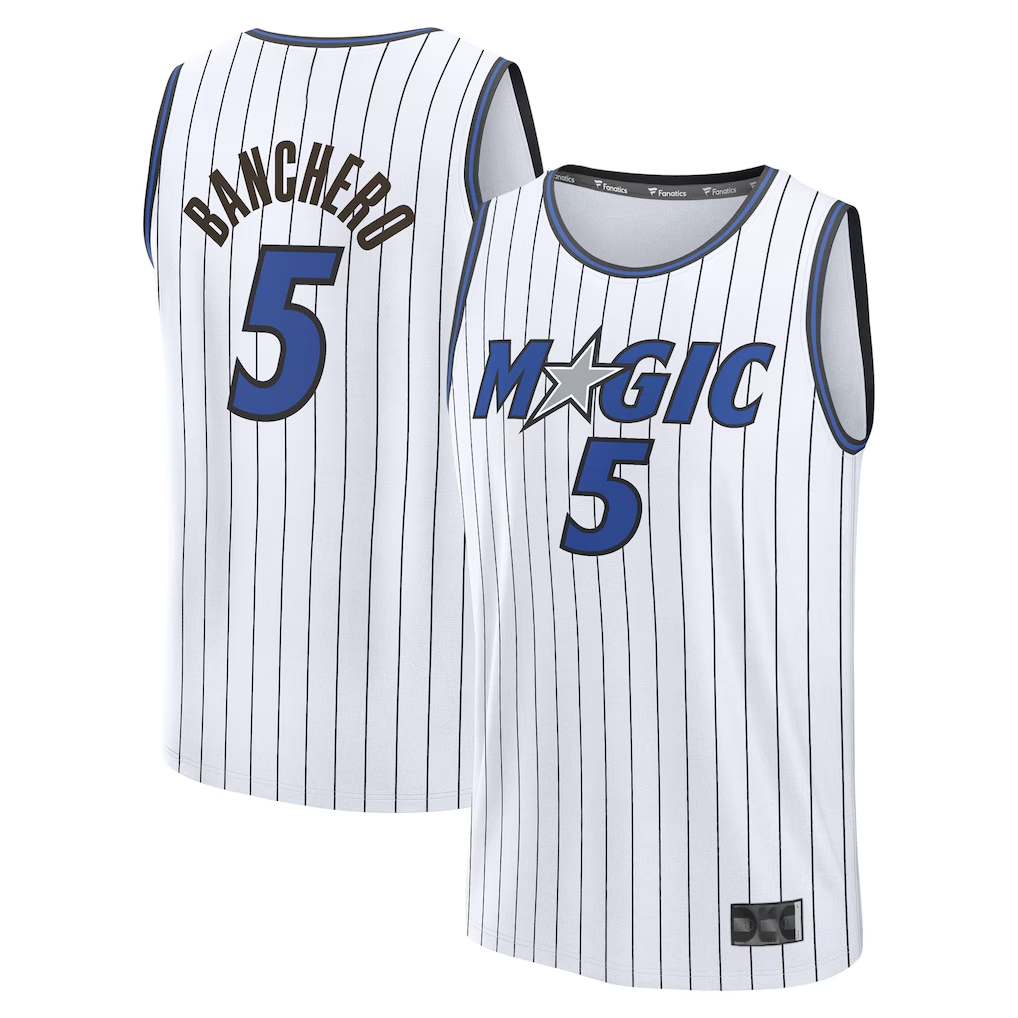Choea O.Magic #5 Paolo Banchero  White Fast Break Replica Player Jerseys - Association Edition
