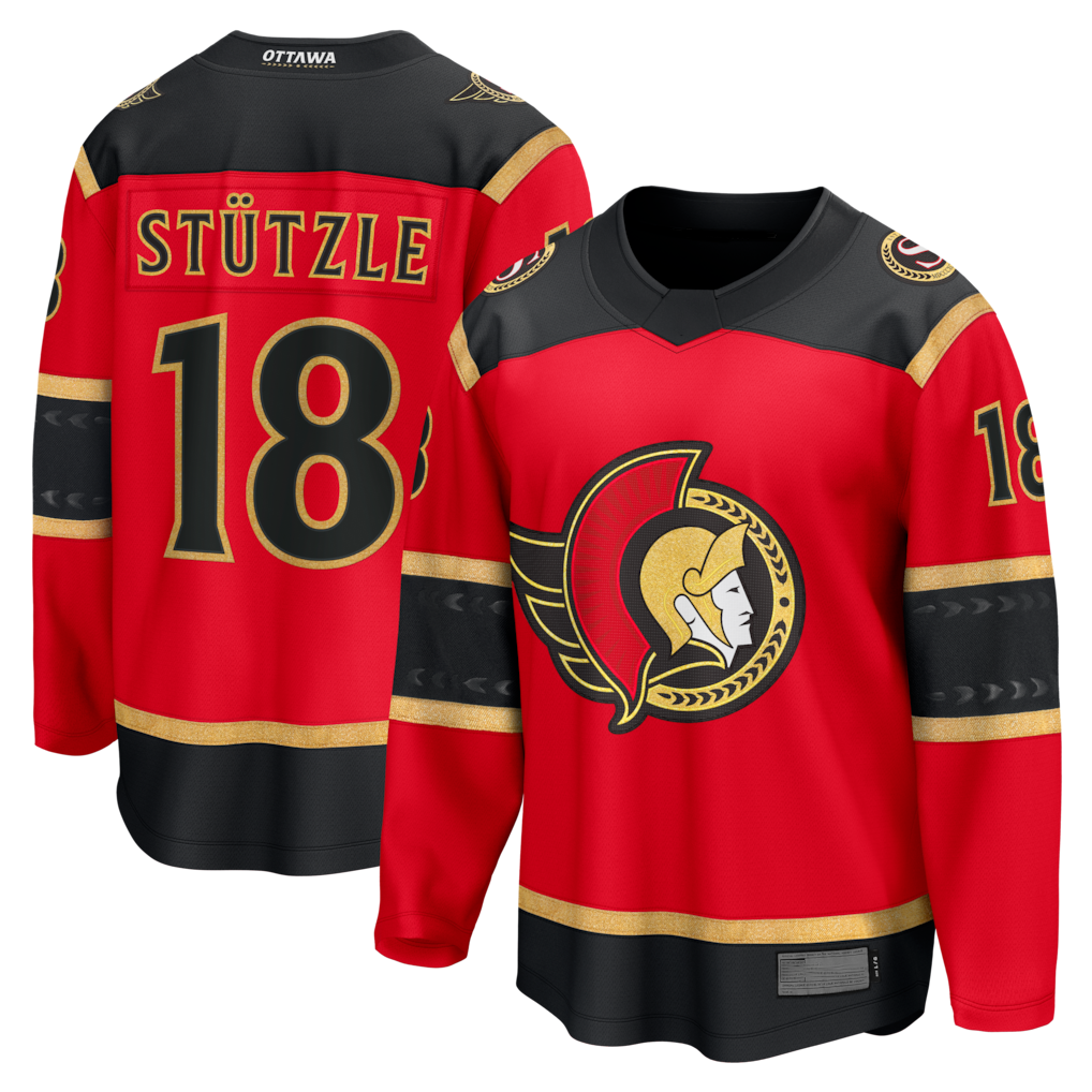 Choea O.Senators #18 Tim Stutzle Red Alternate Breakaway Jerseys