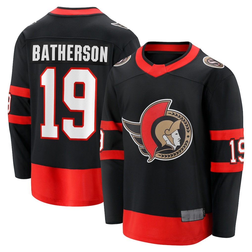 Choea O.Senators #19 Drake Batherson Black Home Breakaway Jerseys