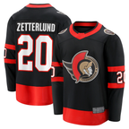 Choea O.Senators #20 Fabian Zetterlund Black Home Breakaway Jerseys