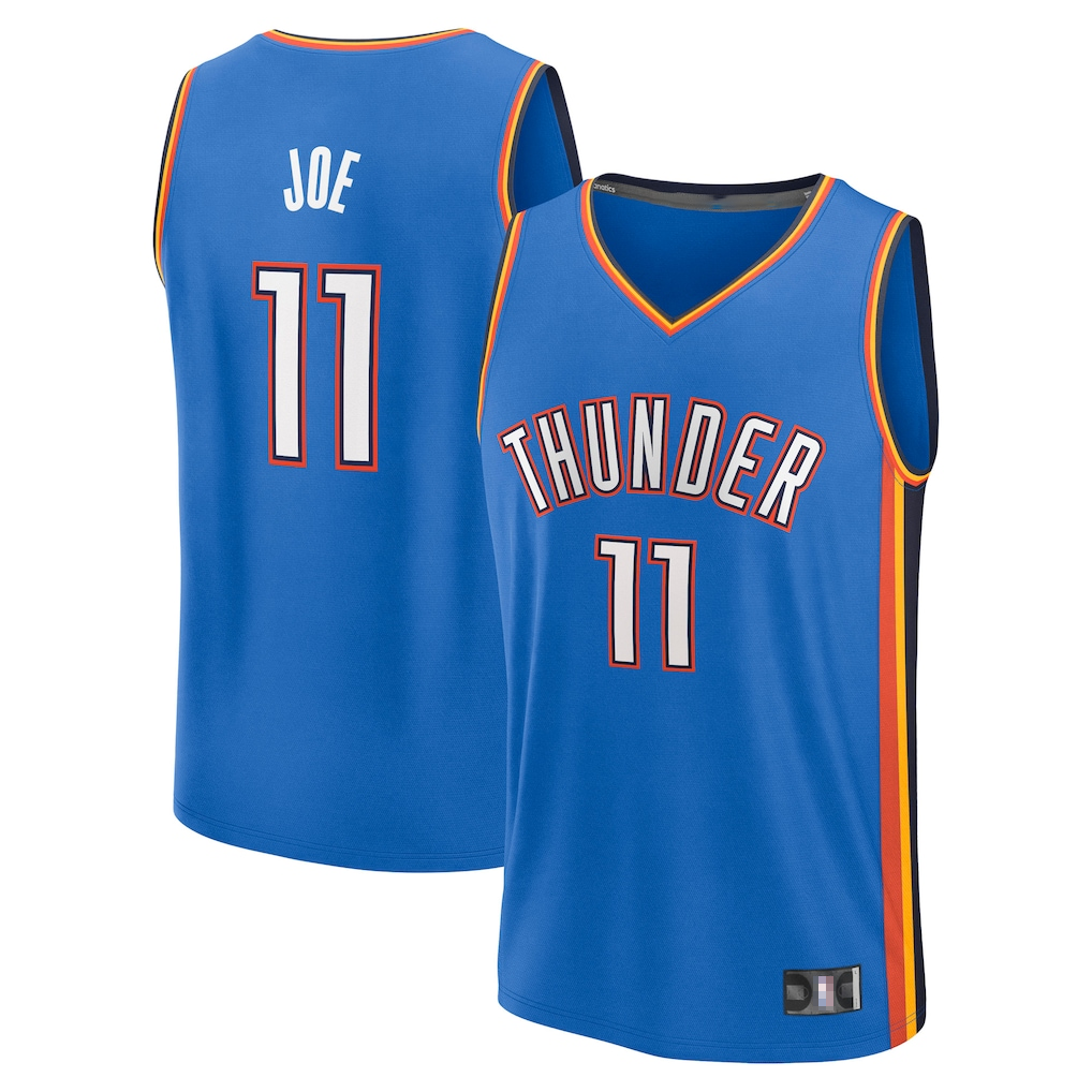 Choea OC.Thunder #11 Isaiah Joe Blue Fast Break Replica Player Stitched Jerseys- Icon Edition