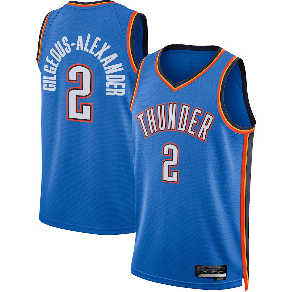 Choea OC.Thunder #2 Shai Gilgeous-Alexander Blue Swingman Stitched Jerseys - Icon Edition
