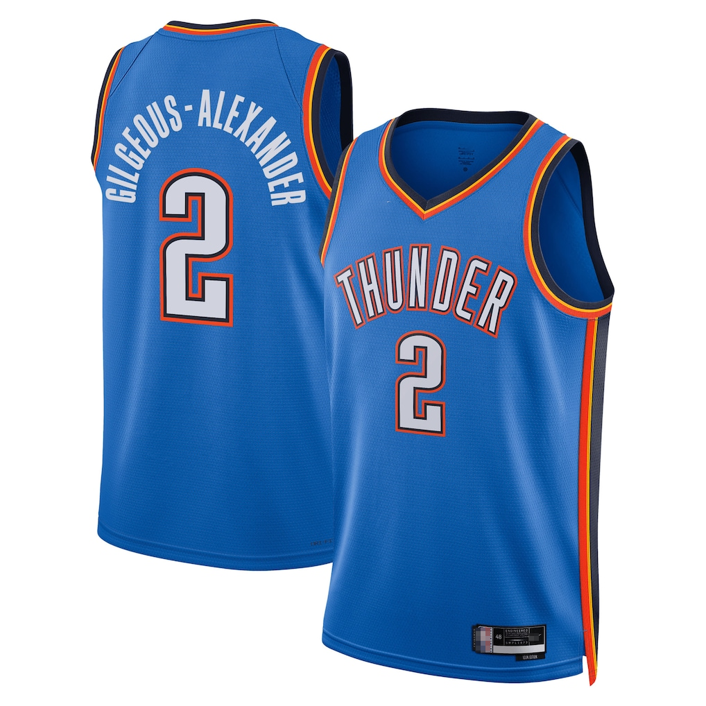 Choea OC.Thunder #2 Shai Gilgeous-Alexander Blue Swingman Stitched Jerseys- Icon Edition