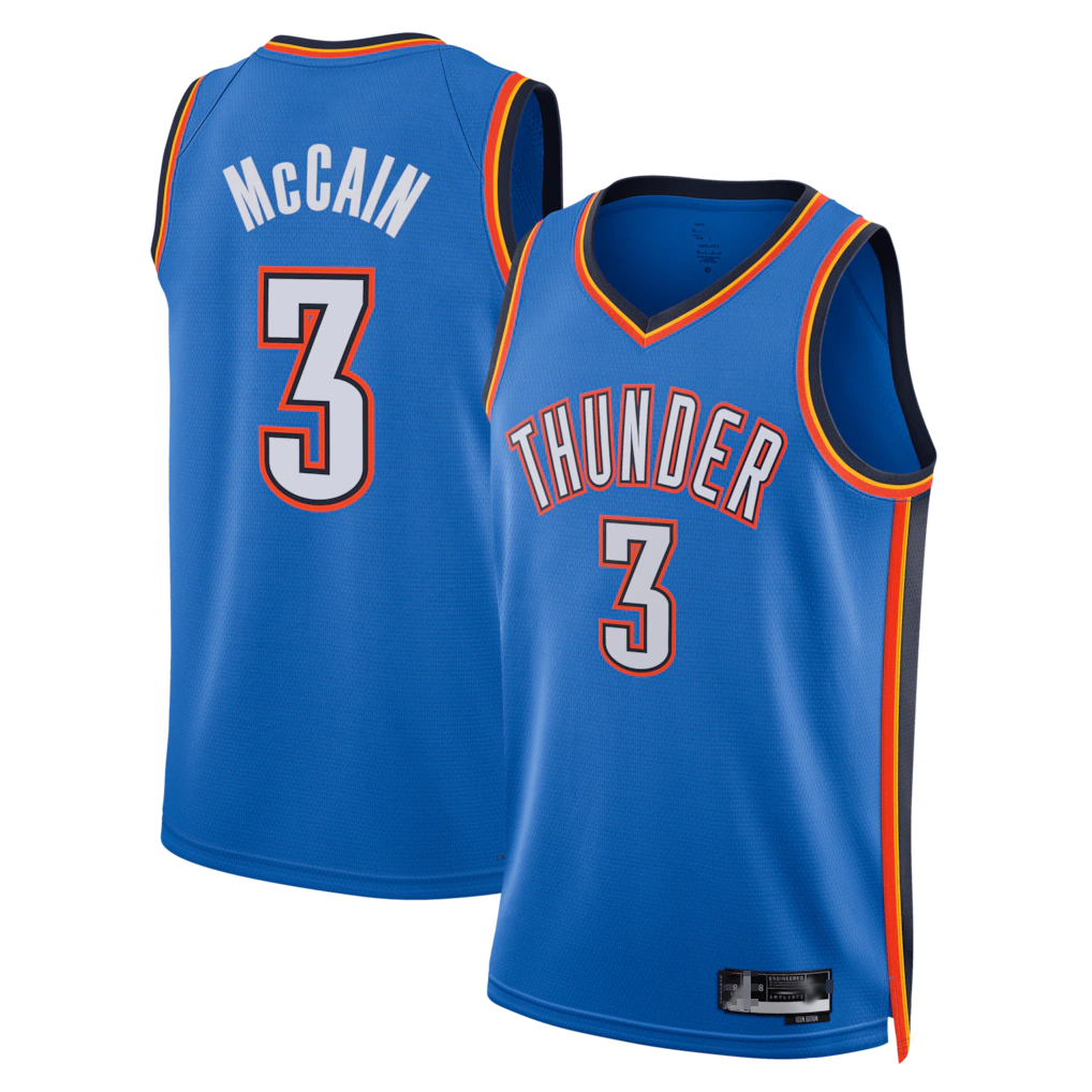 Choea OC.Thunder #3 Jared McCain Blue Swingman Stitched Jerseys- Icon Edition