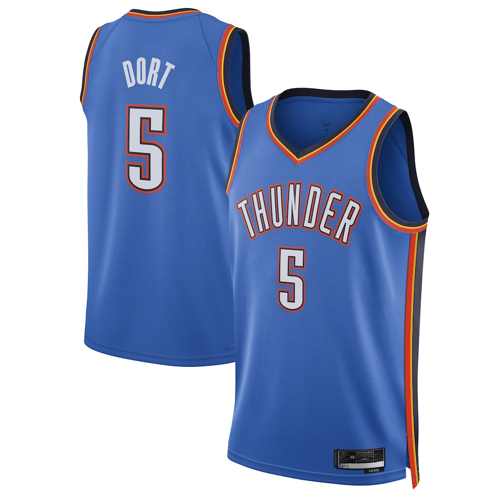 Choea OC.Thunder #5 Luguentz Dort Blue Swingman Player Stitched Jerseys - Icon Edition