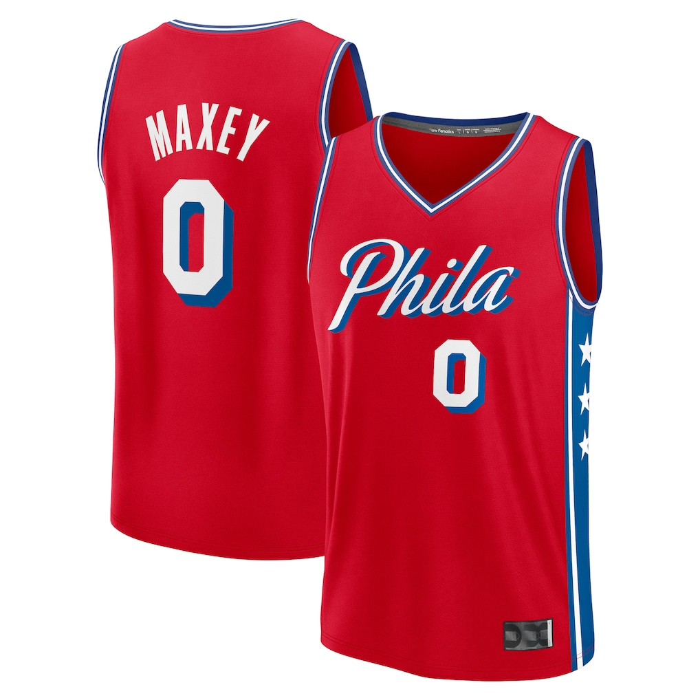 Choea P.76ers #0 Tyrese Maxey Jordan Brand Red Swingman Jerseys - Statement Edition