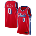 Choea P.76ers #0 Tyrese Maxey  Red Swingman Jerseys - Statement Edition