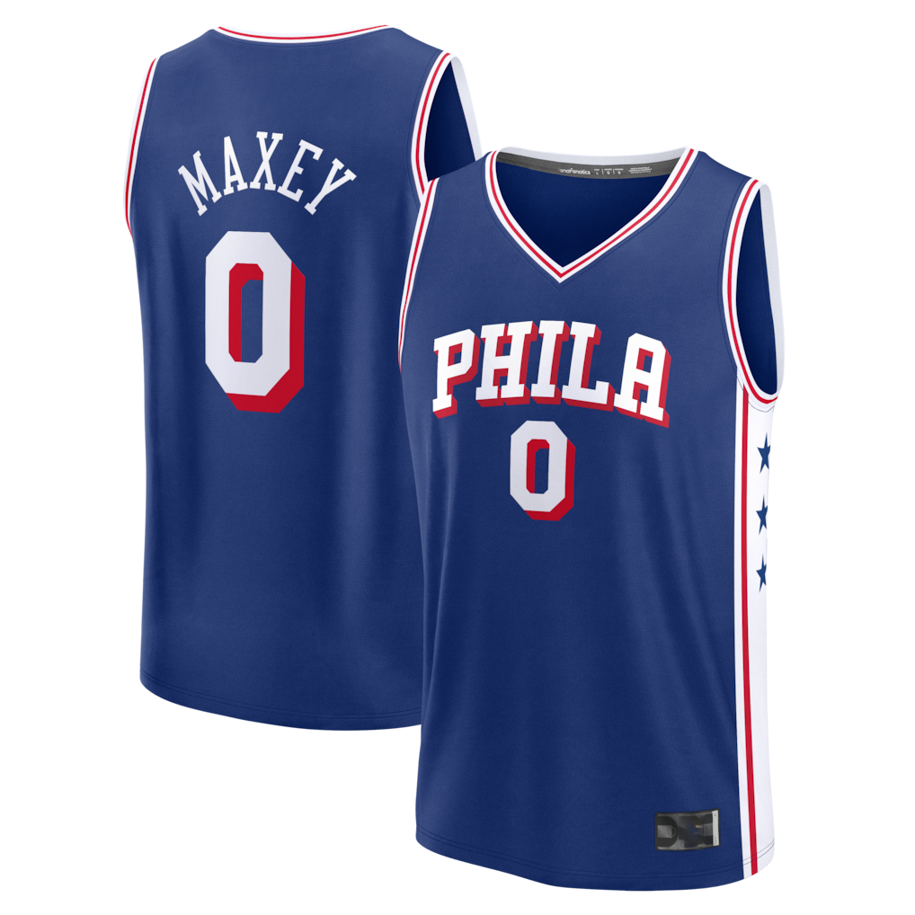 Choea P.76ers #0 Tyrese Maxey  Royal Fast Break Replica Player Jerseys - Icon Edition