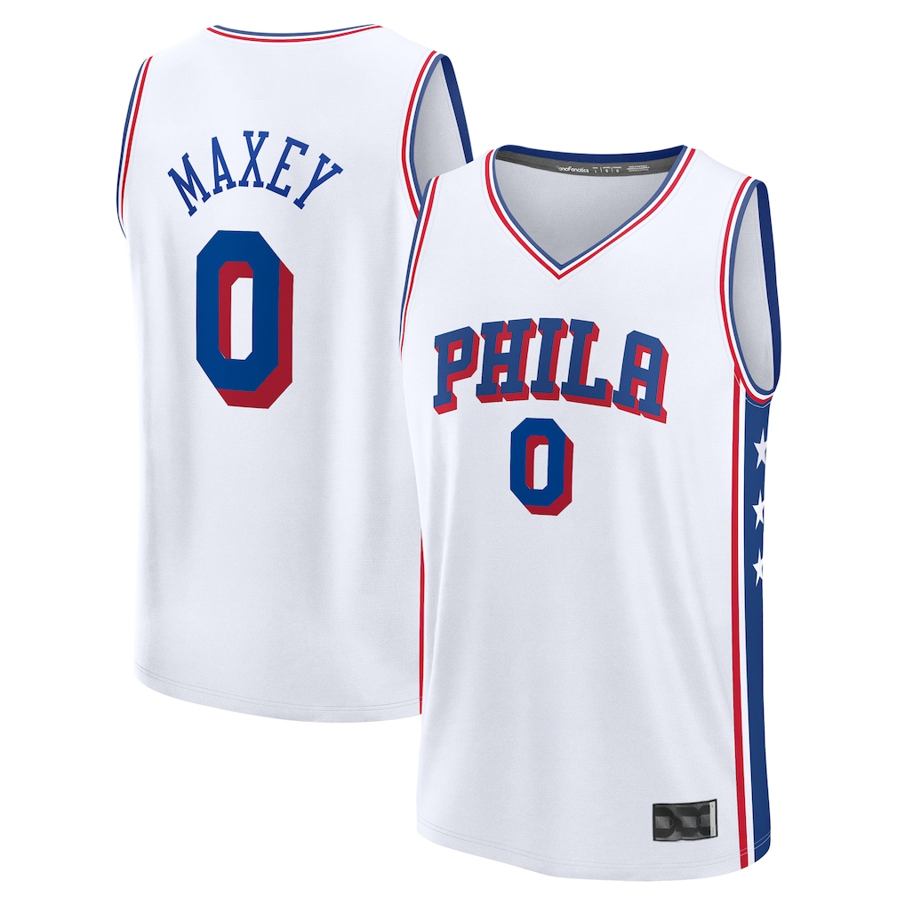 Choea P.76ers #0 Tyrese Maxey White Fast Break Replica Player Jerseys - Association Edition