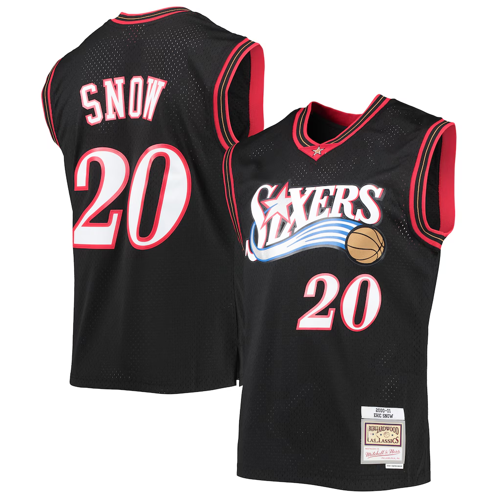 Choea P.76ers #20 Eric Snow Mitchell & Ness Black 2000-01 Hardwood Classics Swingman Jerseys
