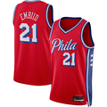 Choea P.76ers #21 Joel Embiid Jordan Brand Red Swingman Jerseys - Statement Edition