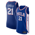 Choea P.76ers #21 Joel Embiid Royal Authentic Jerseys - Icon Edition