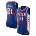 Choea P.76ers #21 Joel Embiid Royal Authentic Jerseys - Icon Edition