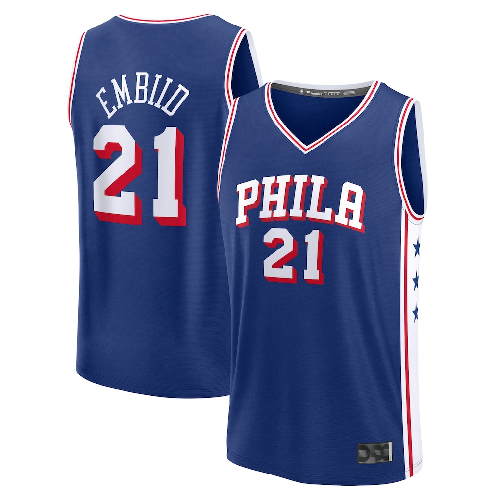 Choea P.76ers #21 Joel Embiid  Royal Fast Break Replica Jerseys - Icon Edition