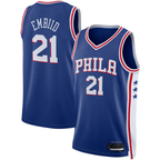 Choea P.76ers #21 Joel Embiid Royal Swingman Jerseys - Icon Edition