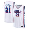 Choea P.76ers #21 Joel Embiid White Fast Break Replica Player Jerseys - Association Edition