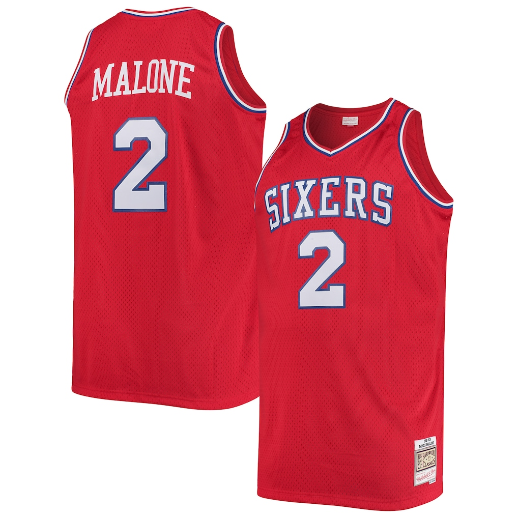 Choea P.76ers #2 Moses Malone Mitchell & Ness Red 1982-83 Big & Tall Hardwood Classics Swingman Jerseys