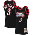Choea P.76ers #3 Allen Iverson Mitchell & Ness Black 1997-98 Hardwood Classics Authentic Jerseys