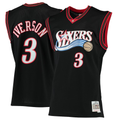 Choea P.76ers #3 Allen Iverson Mitchell & Ness Black 2000-01 Hardwood Classics Swingman Jerseys