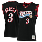 Choea P.76ers #3 Allen Iverson Mitchell & Ness Black 2000-01 Hardwood Classics Swingman Jerseys