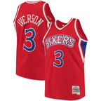 Choea P.76ers #3 Allen Iverson Mitchell & Ness Red 1996-97 Hardwood Classics Swingman Jerseys