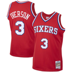 Choea P.76ers #3 Allen Iverson Mitchell & Ness Red 2002-03 Hardwood Classics Swingman Jerseys