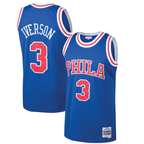Choea P.76ers #3 Allen Iverson Mitchell & Ness Royal 199697 Hardwood Classics Swingman Jerseys