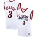 Choea P.76ers #3 Allen Iverson Mitchell & Ness White Hardwood Classics Swingman Jerseys