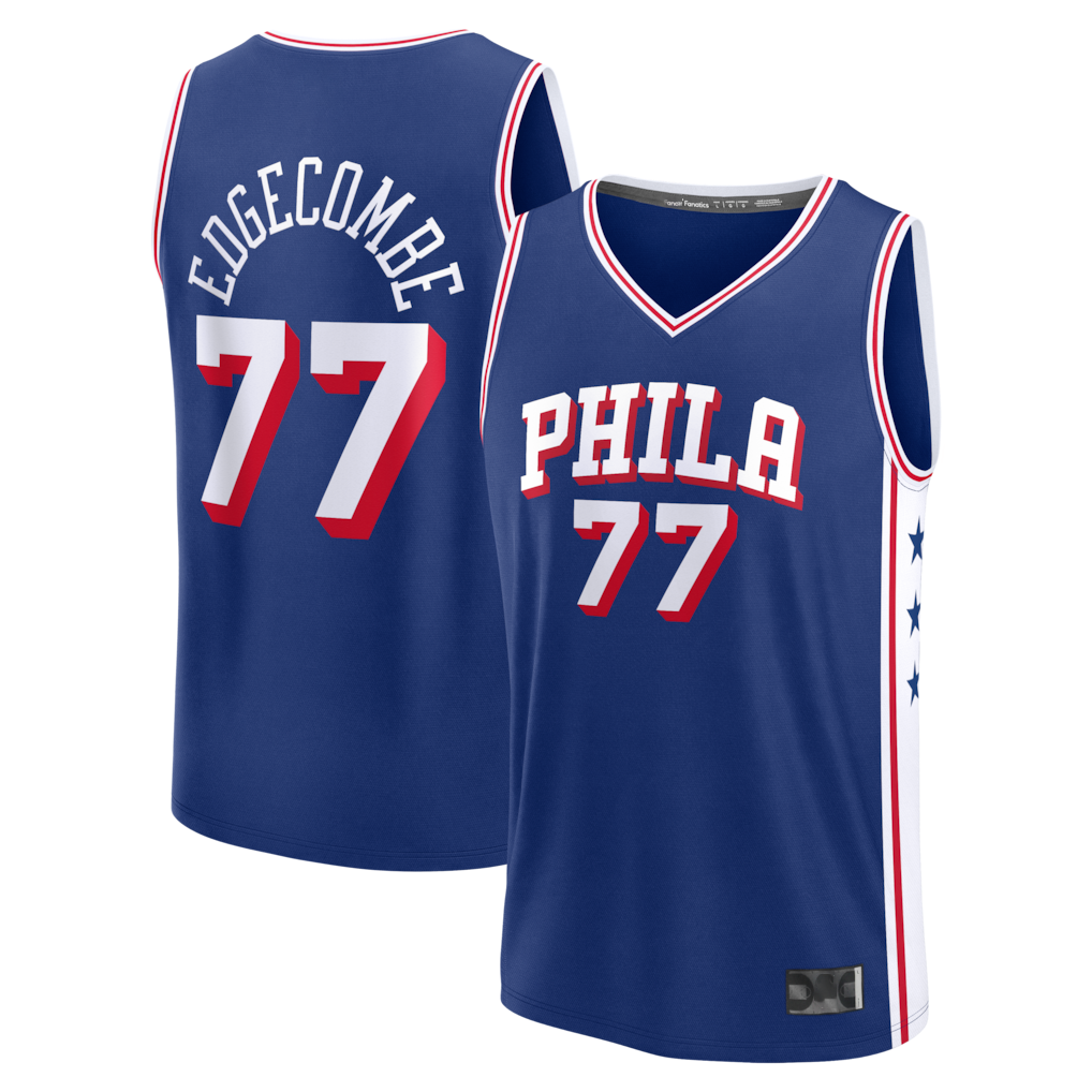 Choea P.76ers #77 VJ Edgecombe  Royal Fast Break Jerseys - Icon Edition