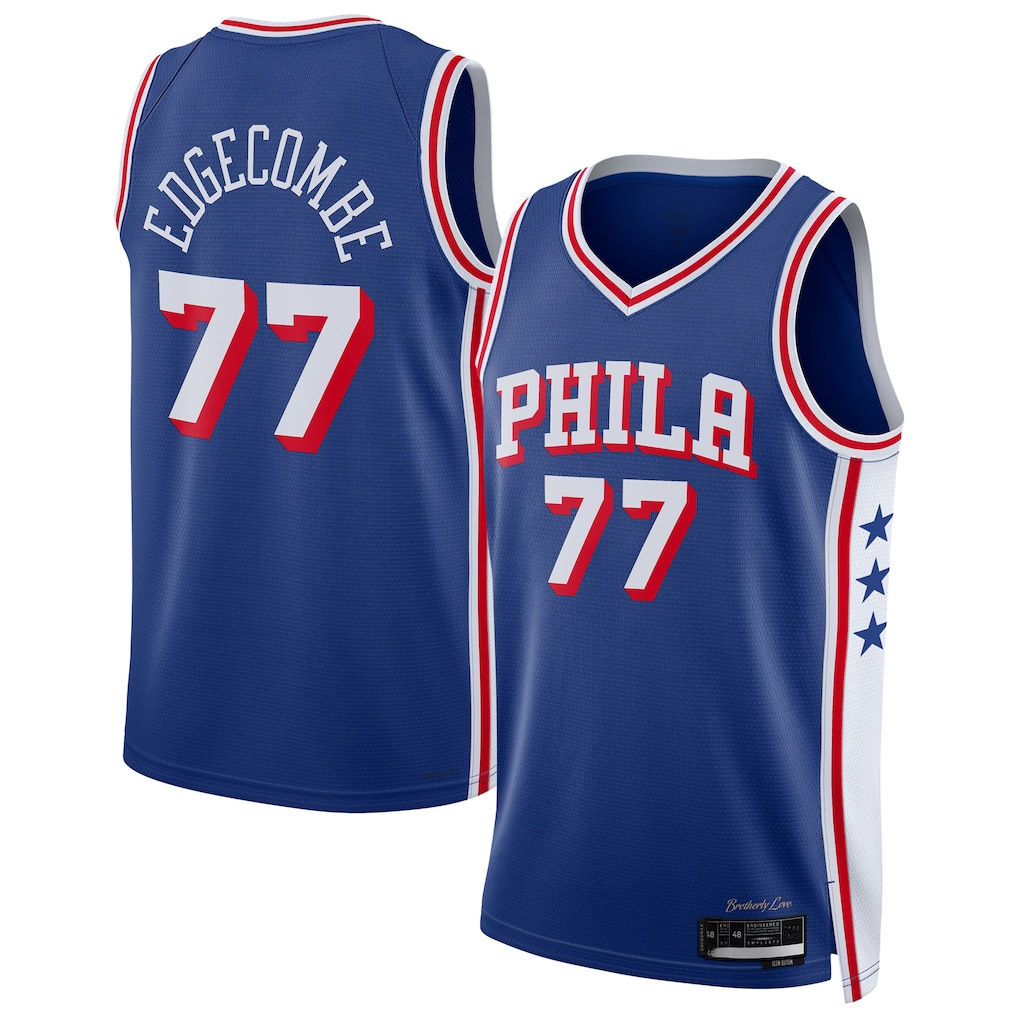Choea P.76ers #77 VJ Edgecombe Royal Swingman Jerseys - Icon Edition