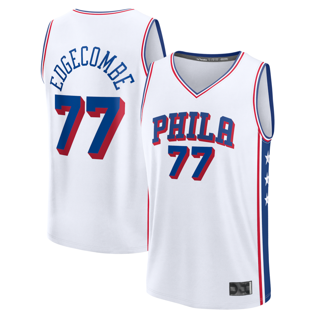Choea P.76ers #77 VJ Edgecombe  White Fast Break Replica Player Jerseys - Association Edition