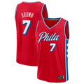 Choea P.76ers #7 Jaylen Brown Red Fast Break Jerseys - Statement Edition
