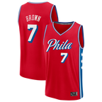 Choea P.76ers #7 Jaylen Brown Red Fast Break Jerseys - Statement Edition