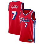 Choea P.76ers #7 Jaylen Brown Red Swingman Jerseys - Statement Edition
