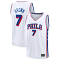 Choea P.76ers #7 Jaylen Brown White Fast Break Jerseys - Association Edition