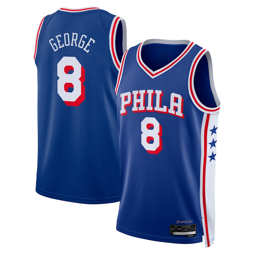 Choea P.76ers #8 Paul George Royal 2024 Offseason Addition Swingman Jerseys