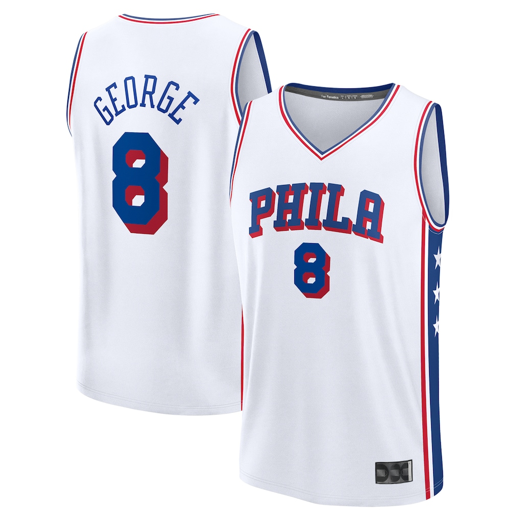 Choea P.76ers #8 Paul George White Fast Break Replica Player Jerseys