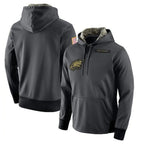 Choea P.Eagles Gray Pullover Hoodies Home Game Blank Player Stitched Jerseys