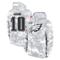 Choea P.Eagles #10 Braden Mann Player Arctic Camo Salute to Service Pullover Hoodies Limited Game Stitched Jerseys