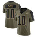 Choea P.Eagles #10 Braden Mann Player Olive Salute To Service Limited Game Stitched Jerseys