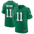Choea P.Eagles #11 A.J. Brown Green Alternate Game Player Stitched American Stitched Jerseys