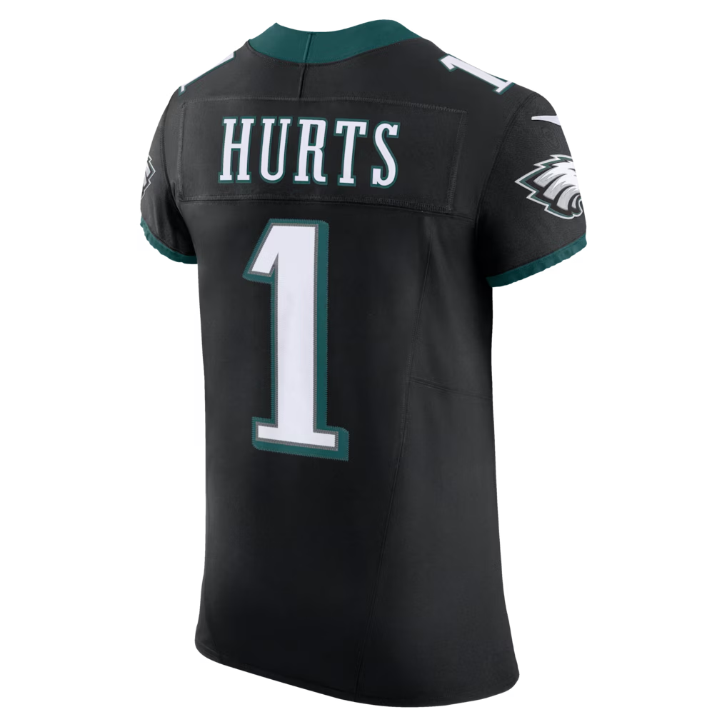 ChoeaP.Eagles #1 Jalen Hurts Black Alternate Vapor F.U.S.E. Elite Stitched Jerseys